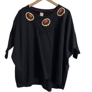 Antonio Marras Black Embroidered Top Size 1